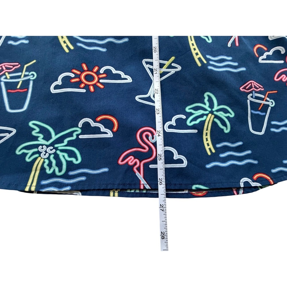 Greetings From The Weekend The Nutter Mens Neon Tropical Flamingo Popover Shirt - Picture 6 of 7
